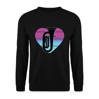 Tuba Player Tuba Musical Instrument - Unisex Sweatshirt - black - Front - Alina (178cm) & Michal (187cm)