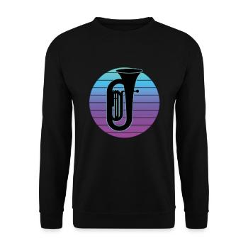 Tuba Player Tuba Musical Instrument - Unisex Sweatshirt - black - Front - Alina (178cm) & Michal (187cm)