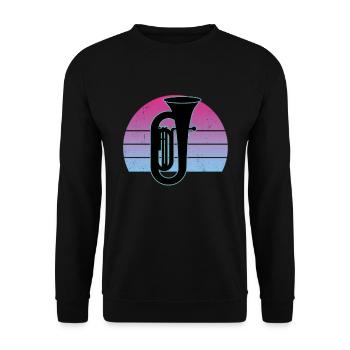 Tuba Player Tuba Musical Instrument - Unisex Sweatshirt - black - Front - Alina (178cm) & Michal (187cm)