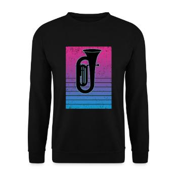 Tuba Player Tuba Musical Instrument - Unisex Sweatshirt - black - Front - Alina (178cm) & Michal (187cm)