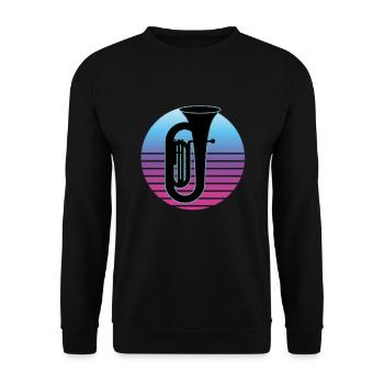Tuba Player Tuba Musical Instrument - Unisex Sweatshirt - black - Front - Alina (178cm) & Michal (187cm)