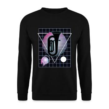 Tuba Player Tuba Musical Instrument - Unisex Sweatshirt - black - Front - Alina (178cm) & Michal (187cm)