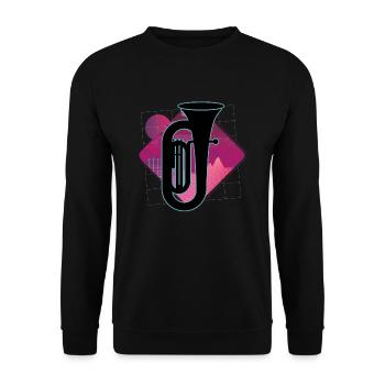 Tuba Player Tuba Musical Instrument - Unisex Sweatshirt - black - Front - Alina (178cm) & Michal (187cm)