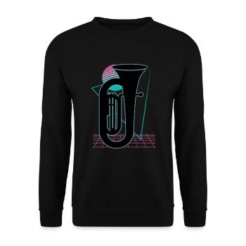 Tuba Player Tuba Musical Instrument - Unisex Sweatshirt - black - Front - Alina (178cm) & Michal (187cm)