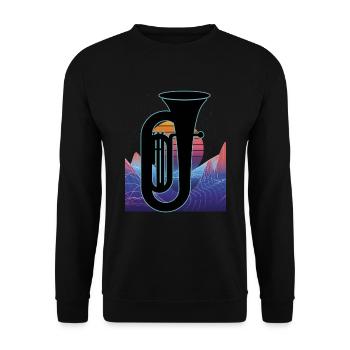 Tuba Player Tuba Musical Instrument - Unisex Sweatshirt - black - Front - Alina (178cm) & Michal (187cm)