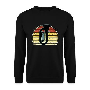Tuba Player Tuba Musical Instrument - Unisex Sweatshirt - black - Front - Alina (178cm) & Michal (187cm)