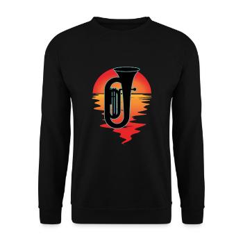 Tuba Player Tuba Musical Instrument - Unisex Sweatshirt - black - Front - Alina (178cm) & Michal (187cm)