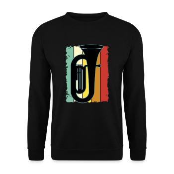 Tuba Player Tuba Musical Instrument - Unisex Sweatshirt - black - Front - Alina (178cm) & Michal (187cm)