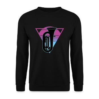 Tuba Player Tuba Musical Instrument - Unisex Sweatshirt - black - Front - Alina (178cm) & Michal (187cm)