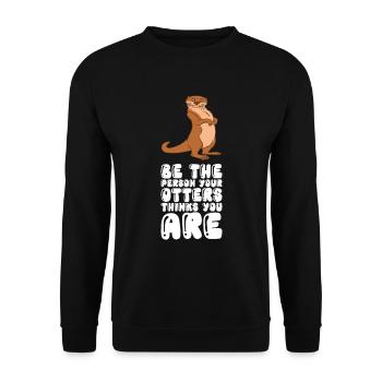Niedliche Otter-Wortspiele Und Otter-Witze - Unisex Pullover - Schwarz - Vorne - Alina (178cm) & Michal (187cm)