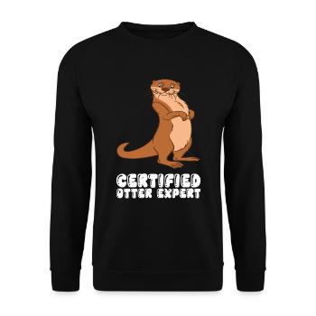 Niedliche Otter-Wortspiele Und Otter-Witze - Unisex Pullover - Schwarz - Vorne - Alina (178cm) & Michal (187cm)