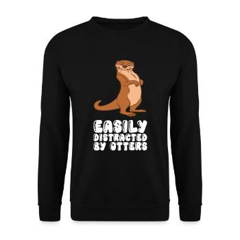 Niedliche Otter-Wortspiele Und Otter-Witze - Unisex Pullover - Schwarz - Vorne - Alina (178cm) & Michal (187cm)