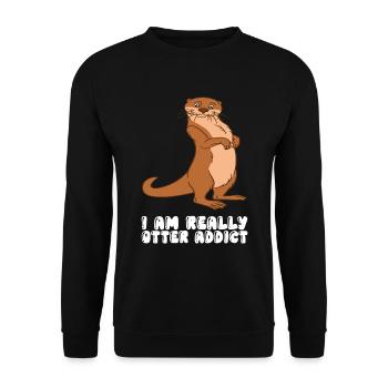 Niedliche Otter-Wortspiele Und Otter-Witze - Unisex Pullover - Schwarz - Vorne - Alina (178cm) & Michal (187cm)