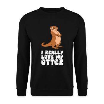Niedliche Otter-Wortspiele Und Otter-Witze - Unisex Pullover - Schwarz - Vorne - Alina (178cm) & Michal (187cm)