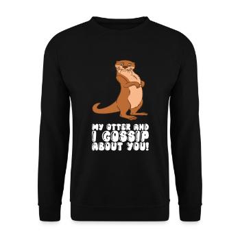 Niedliche Otter-Wortspiele Und Otter-Witze - Unisex Pullover - Schwarz - Vorne - Alina (178cm) & Michal (187cm)