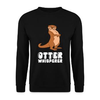 Cute otter puns and otter jokes - Unisex Sweatshirt - black - Front - Alina (178cm) & Michal (187cm)