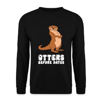 Niedliche Otter-Wortspiele Und Otter-Witze - Unisex Pullover - Schwarz - Vorne - Alina (178cm) & Michal (187cm)