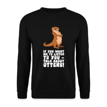 Niedliche Otter-Wortspiele Und Otter-Witze - Unisex Pullover - Schwarz - Vorne - Alina (178cm) & Michal (187cm)