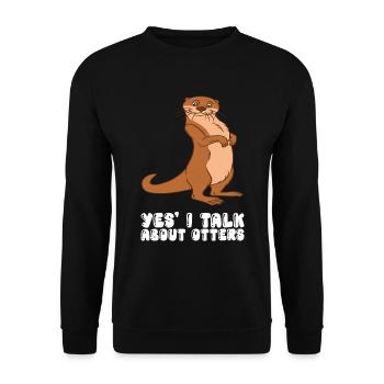 Niedliche Otter-Wortspiele Und Otter-Witze - Unisex Pullover - Schwarz - Vorne - Alina (178cm) & Michal (187cm)