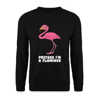 Drôles de graphismes de flamants roses - Sweat-shirt Unisexe - noir - Devant - Alina (178cm) & Michal (187cm)