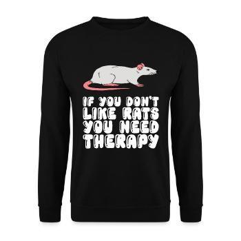 Rat Therapy - Unisex Sweatshirt - black - Front - Alina (178cm) & Michal (187cm)