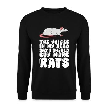 Je devrais acheter plus de rats - Sweat-shirt Unisexe - noir - Devant - Alina (178cm) & Michal (187cm)