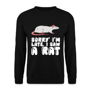 Tut Mir Leid ich habe eine Ratte Gesehen - Unisex Pullover - Schwarz - Vorne - Alina (178cm) & Michal (187cm)