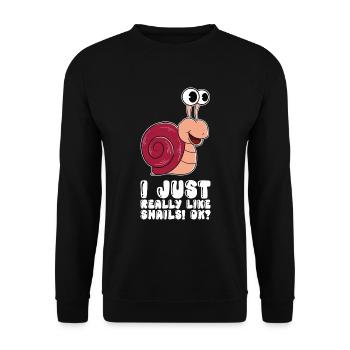 I just like snails very much - Unisex Sweatshirt - black - Front - Alina (178cm) & Michal (187cm)