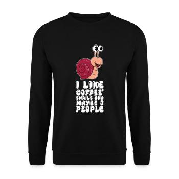 I like coffee snails and 3 people - Unisex Sweatshirt - black - Front - Alina (178cm) & Michal (187cm)