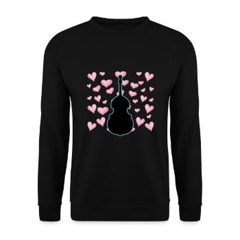 Contrebasse - Sweat-shirt Unisexe - noir - Devant - Alina (178cm) & Michal (187cm)