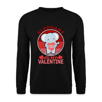 Elephant is My Valentine's Day - Sweat-shirt Unisexe - noir - Devant - Alina (178cm) & Michal (187cm)
