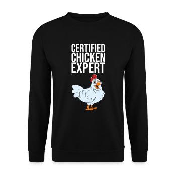Expert certifié en poulet - Sweat-shirt Unisexe - noir - Devant - Alina (178cm) & Michal (187cm)