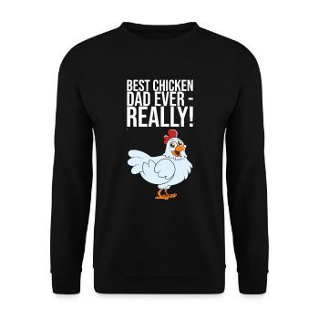 Best Chicken Dad Ever Really - Unisex Sweatshirt - black - Front - Alina (178cm) & Michal (187cm)