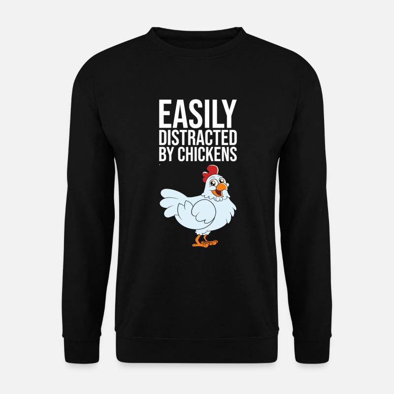Easily Distracted By Chickens - Unisex Sweatshirt - black