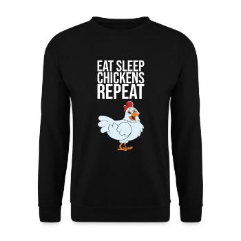 Eat Sleep Chickens Repeat - Unisex Sweatshirt - black - Front - Alina (178cm) & Michal (187cm)