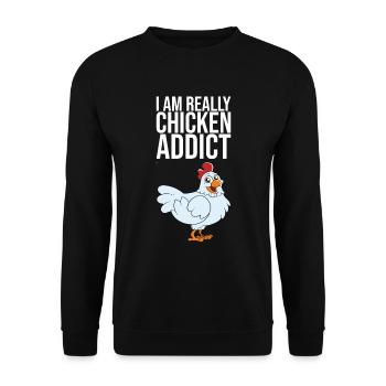 I Am Really Chicken Addict - Unisex Sweatshirt - black - Front - Alina (178cm) & Michal (187cm)