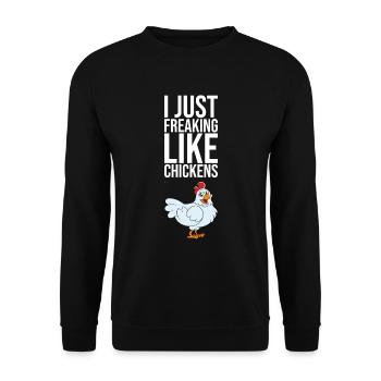 Je flippe comme des poulets - Sweat-shirt Unisexe - noir - Devant - Alina (178cm) & Michal (187cm)