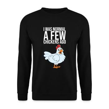 J’étais normal il y a quelques poulets - Sweat-shirt Unisexe - noir - Devant - Alina (178cm) & Michal (187cm)