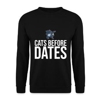 Dabbing Cat Funny Cat - Unisex Sweatshirt - black - Front - Alina (178cm) & Michal (187cm)