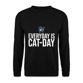 Dabbing Cat Funny Cat - Unisex Sweatshirt - black - Front - Alina (178cm) & Michal (187cm)
