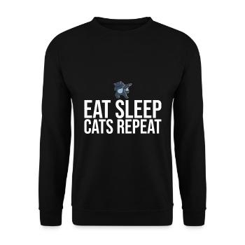 Dabbing Cat Funny Cat - Unisex Sweatshirt - black - Front - Alina (178cm) & Michal (187cm)