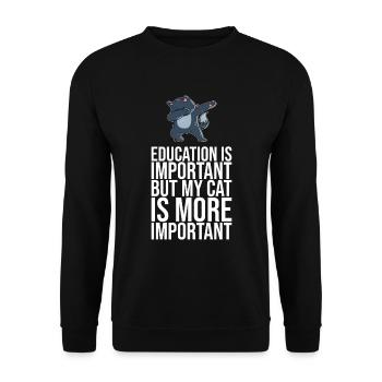 Dabbing Cat Funny Cat - Unisex Sweatshirt - black - Front - Alina (178cm) & Michal (187cm)