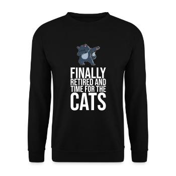 Dabbing Cat Funny Cat - Unisex Sweatshirt - black - Front - Alina (178cm) & Michal (187cm)