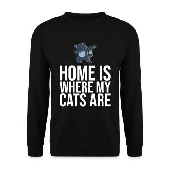 Dabbing Cat Funny Cat - Unisex Sweatshirt - black - Front - Alina (178cm) & Michal (187cm)