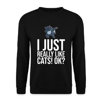 Dabbing Cat Funny Cat - Unisex Sweatshirt - black - Front - Alina (178cm) & Michal (187cm)