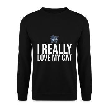 Dabbing Cat Funny Cat - Unisex Sweatshirt - black - Front - Alina (178cm) & Michal (187cm)