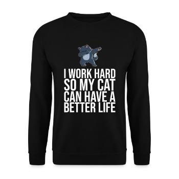 Dabbing Cat Funny Cat - Sweat-shirt Unisexe - noir - Devant - Alina (178cm) & Michal (187cm)