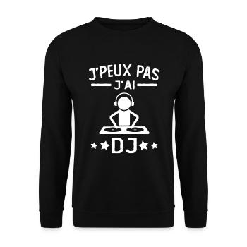 JE PEUX PAS J'AI DJ cadeau humour mix - Sweat-shirt Unisexe - noir - Devant - Alina (178cm) & Michal (187cm)