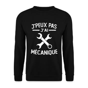 Je Peux Pas J'ai Mécanique Mécanicien Cadeau - Sweat-shirt Unisexe - noir - Devant - Alina (178cm) & Michal (187cm)