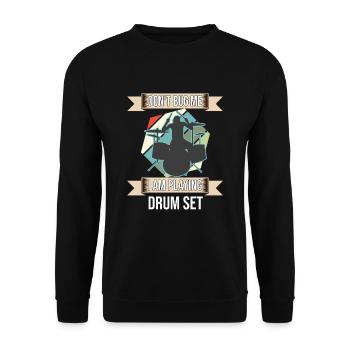 Don't Bug Me I Am Playing Drum Set Drummer - Unisex Sweatshirt - black - Front - Alina (178cm) & Michal (187cm)